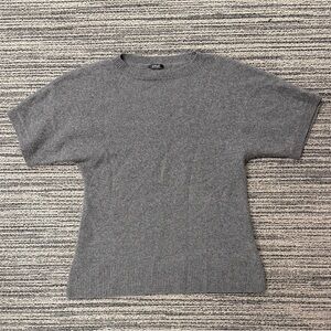 🔥🔥🔥Prive 100% Cashmere Gray Short Sleeves Sweater